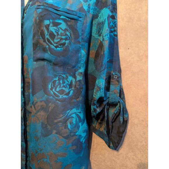 Covington button-down sheer blouse XL - Picture 3 of 5